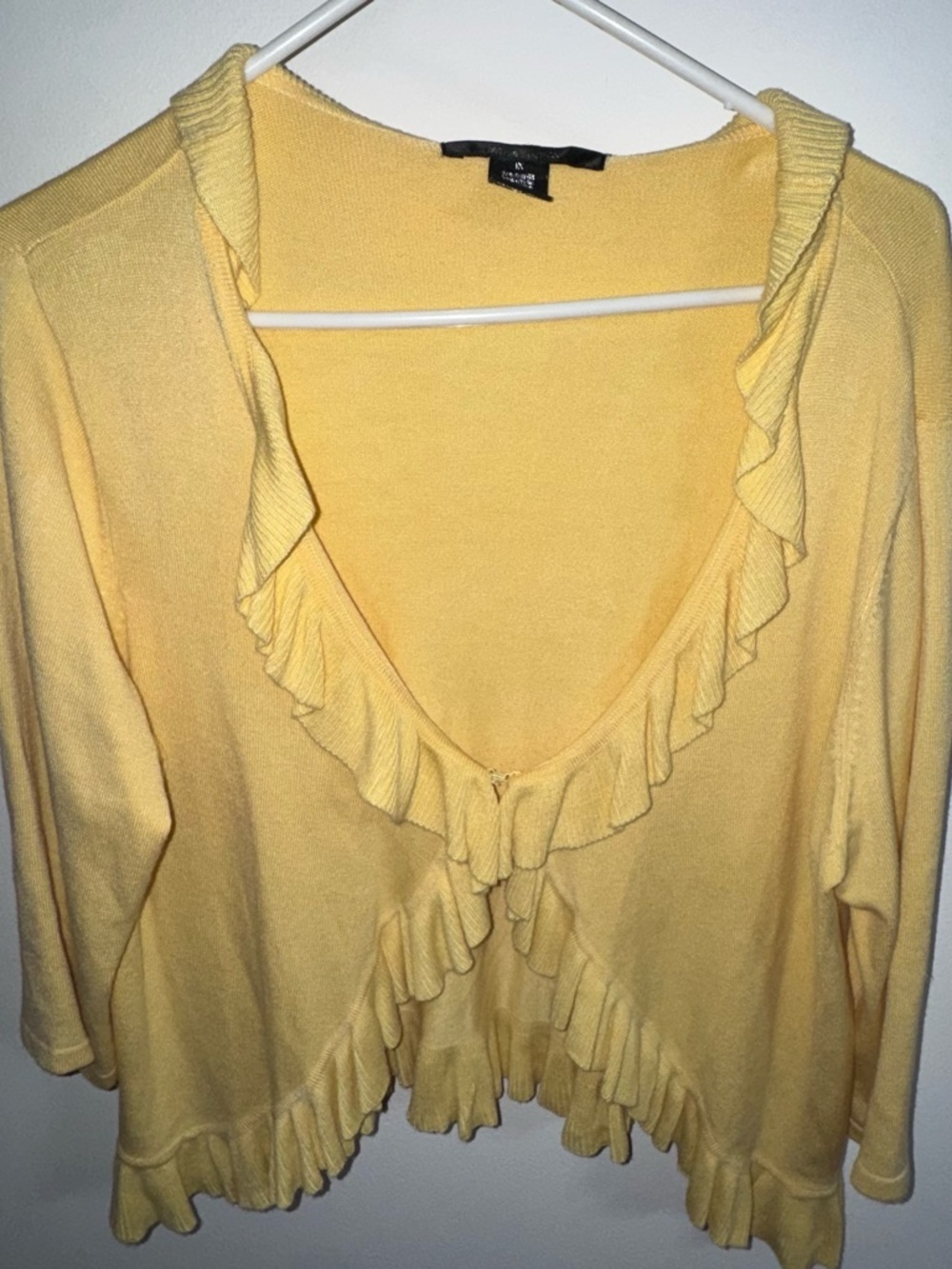 Beth & Madison Yellow Ruffled Women's Sweater Cardigan